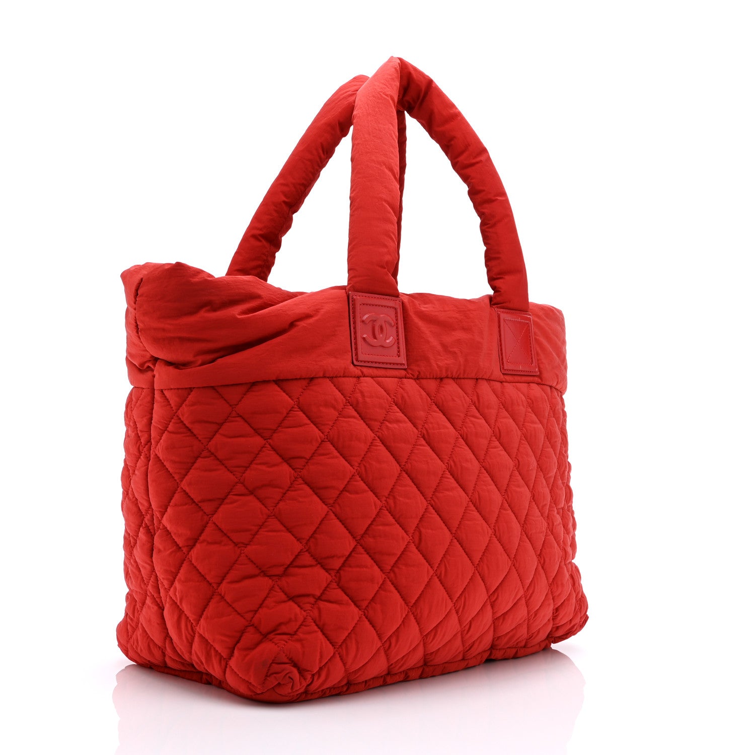 Chanel Nylon Quilted Large Coco Cocoon Tote Red 3 of 10