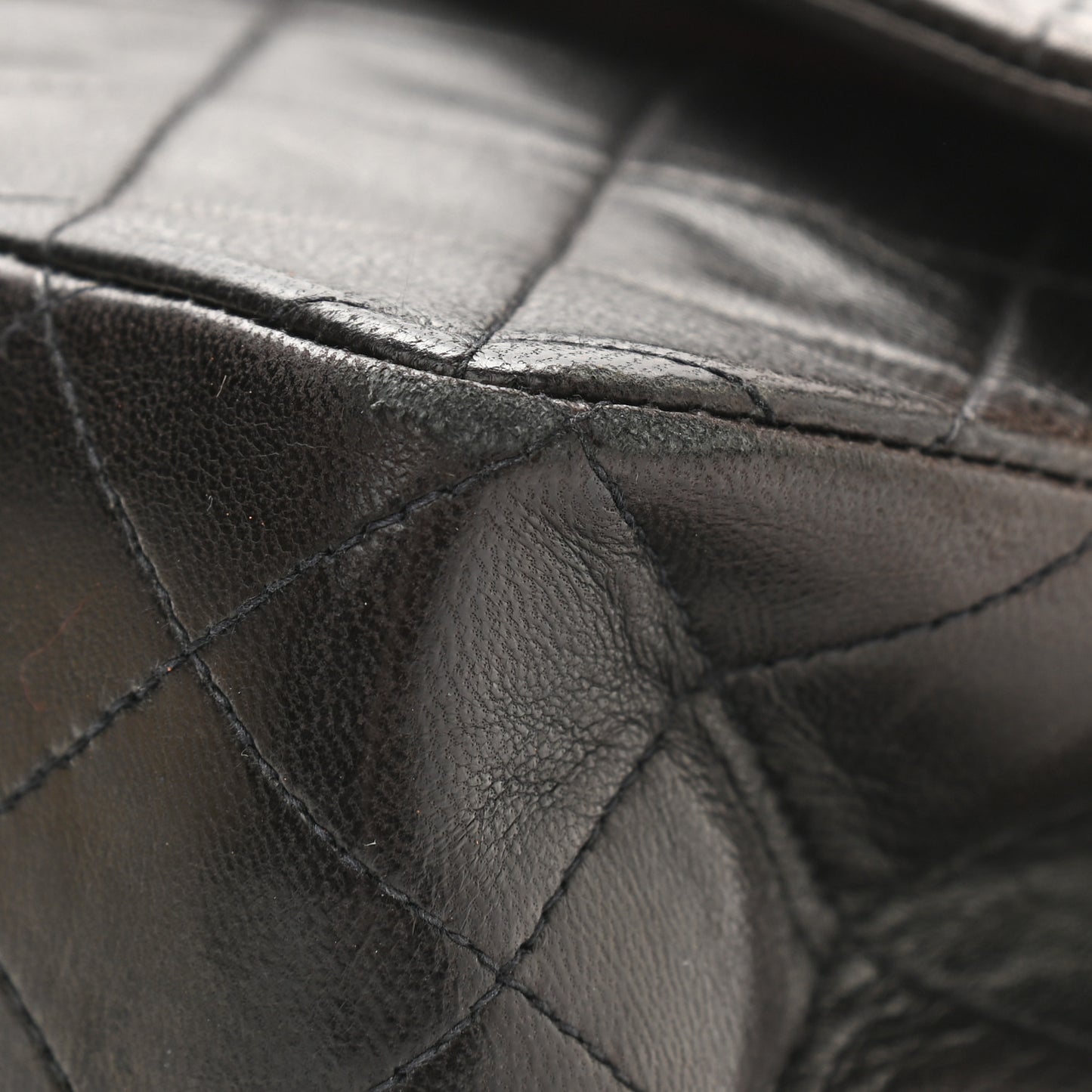 Lambskin Quilted Medium Double Flap Dark Brown