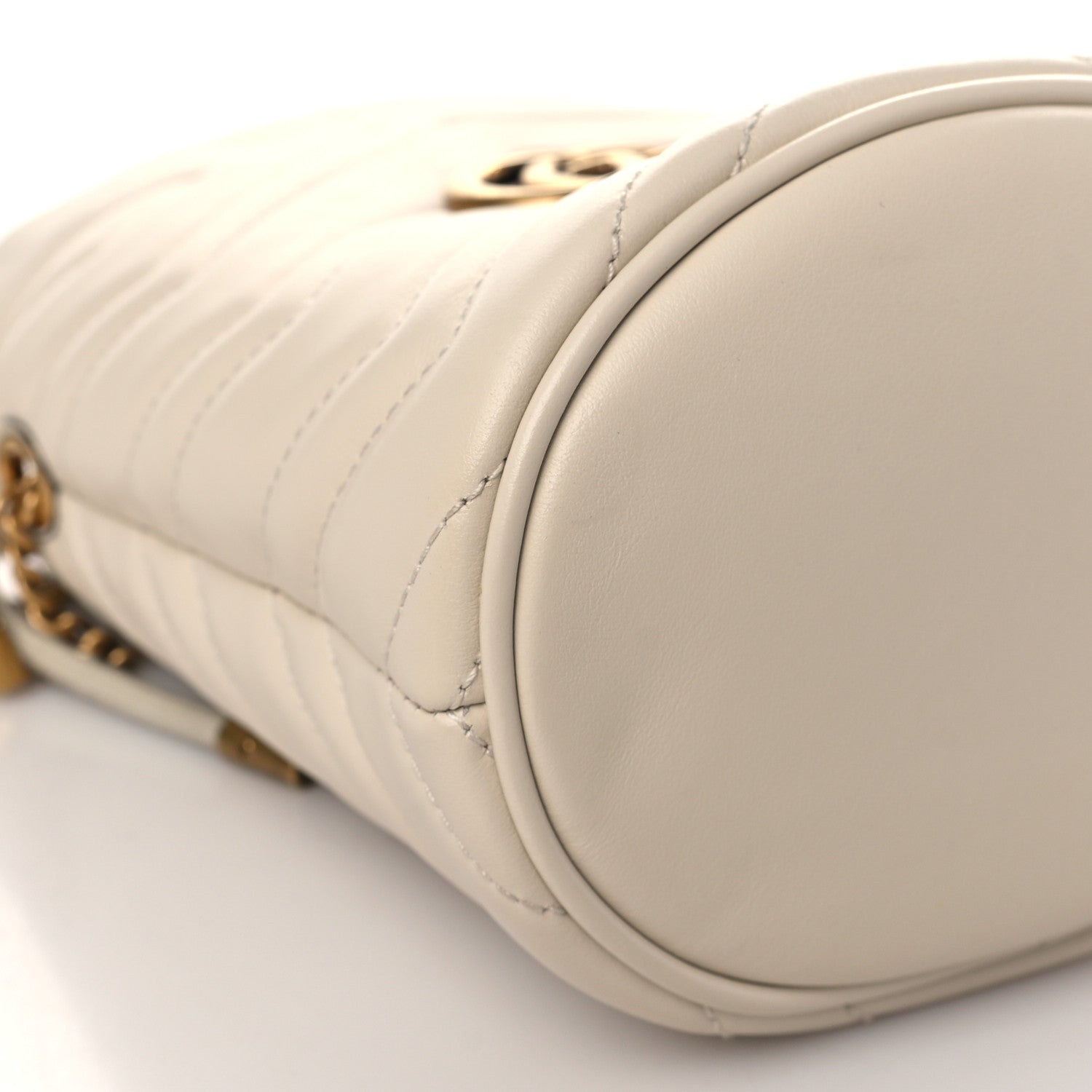 Gucci Calfskin Matelasse Mini GG Marmont 2.0 Bucket Bag White 8 of 10