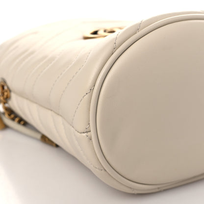 Gucci Calfskin Matelasse Mini GG Marmont 2.0 Bucket Bag White 8 of 10