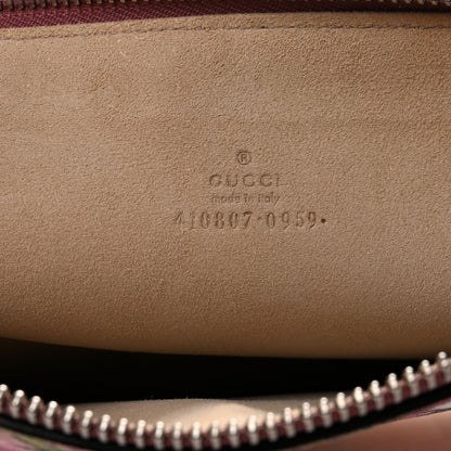 Gucci GG Supreme Monogram Blooms Suede Large Zip Pouch Beige Multicolor Dry Rose 6 of 8