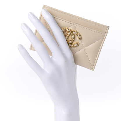 Chanel Goatskin Quilted 19 Card Holder Beige 2 of 11