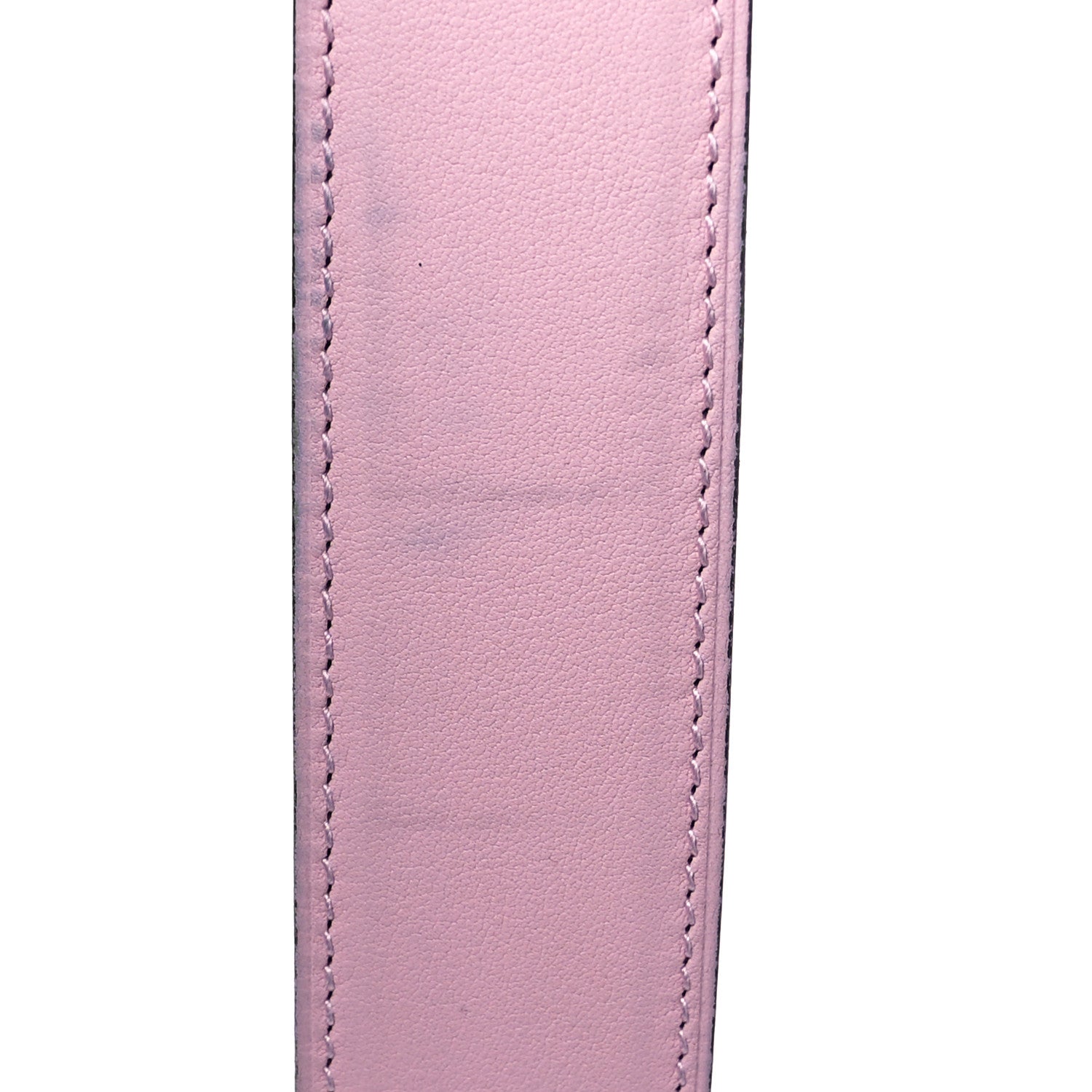 Hermes Box Togo 32mm Martelee H Belt 90 Rose Sakura Blue Nuit 7 of 8