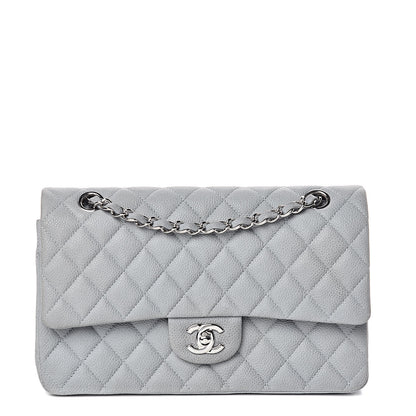 Chanel Iridescent Caviar Quilted Medium Double Flap Light Grey 1 of 11