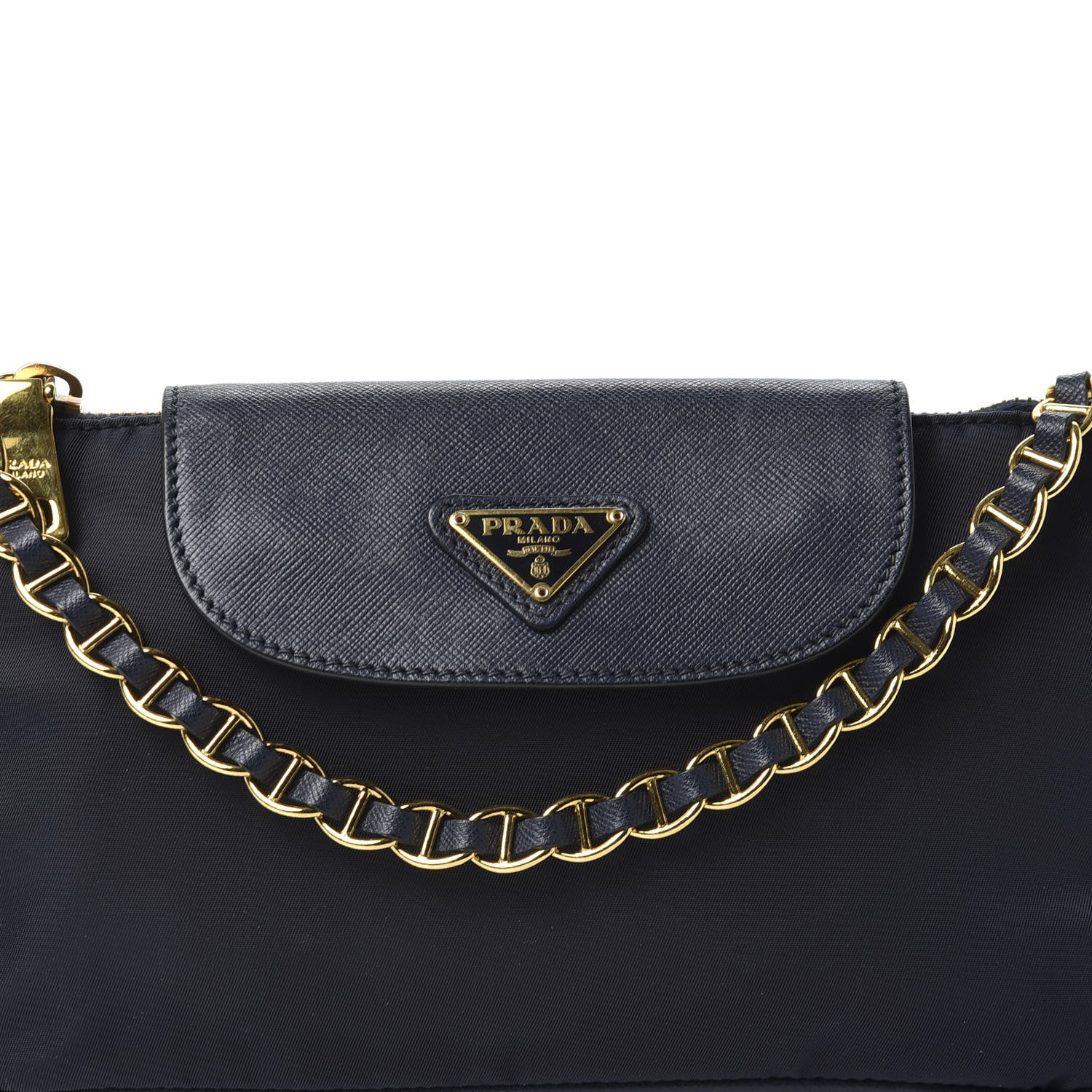 Prada Tessuto Nylon Saffiano Crossbody Bag Navy 8 of 8