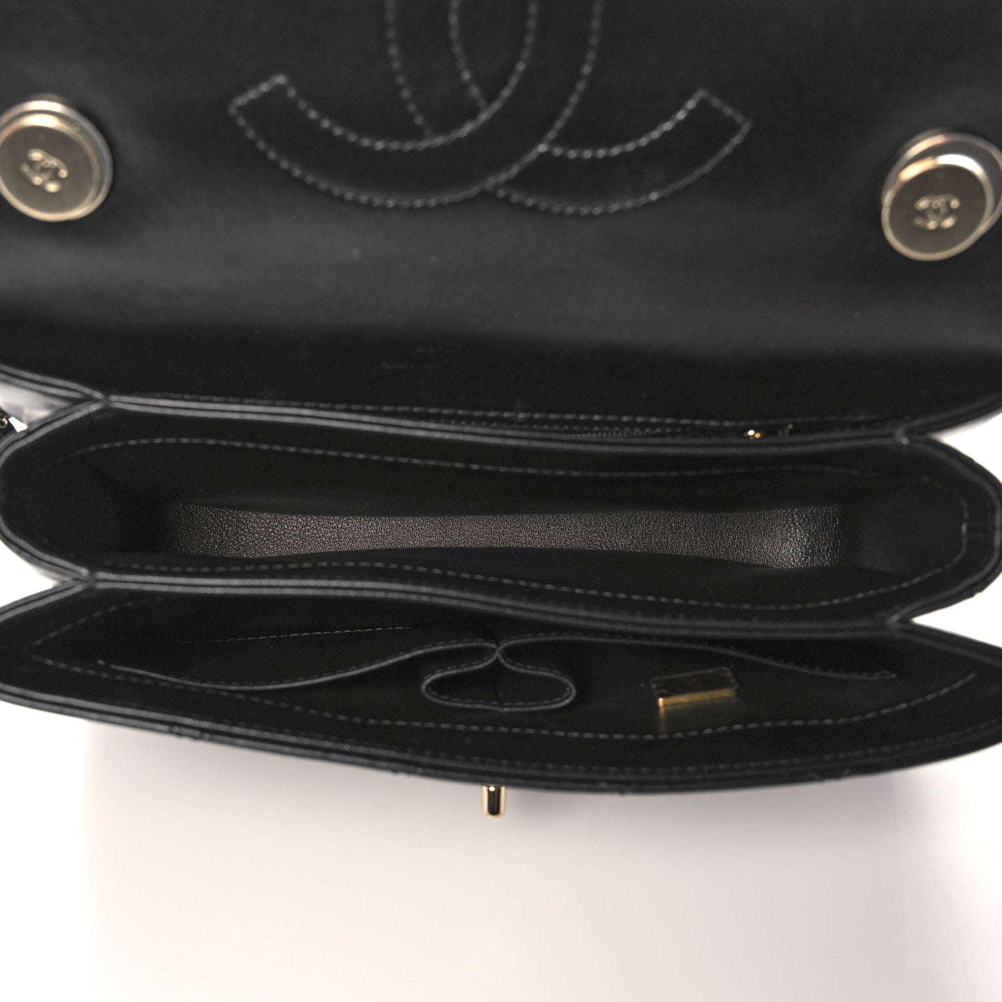 Lambskin Quilted Small Trendy CC Dual Handle Flap Bag Black