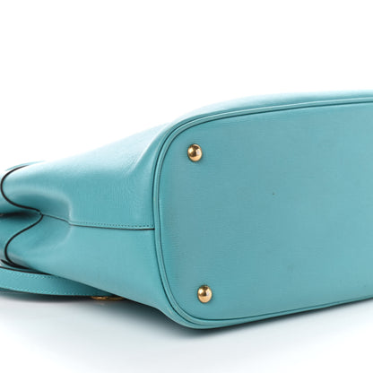 Gucci Textured Calfskin Medium Bright Bit Tote Blue 9 of 10