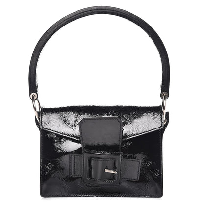 Miu Miu Patent Buckle Flap Handbag Black 1 of 8