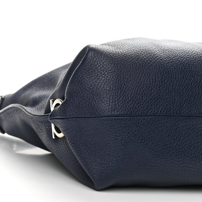 Salvatore Ferragamo Calfskin Fanisa Gancini Hobo Oxford Blue 9 of 10