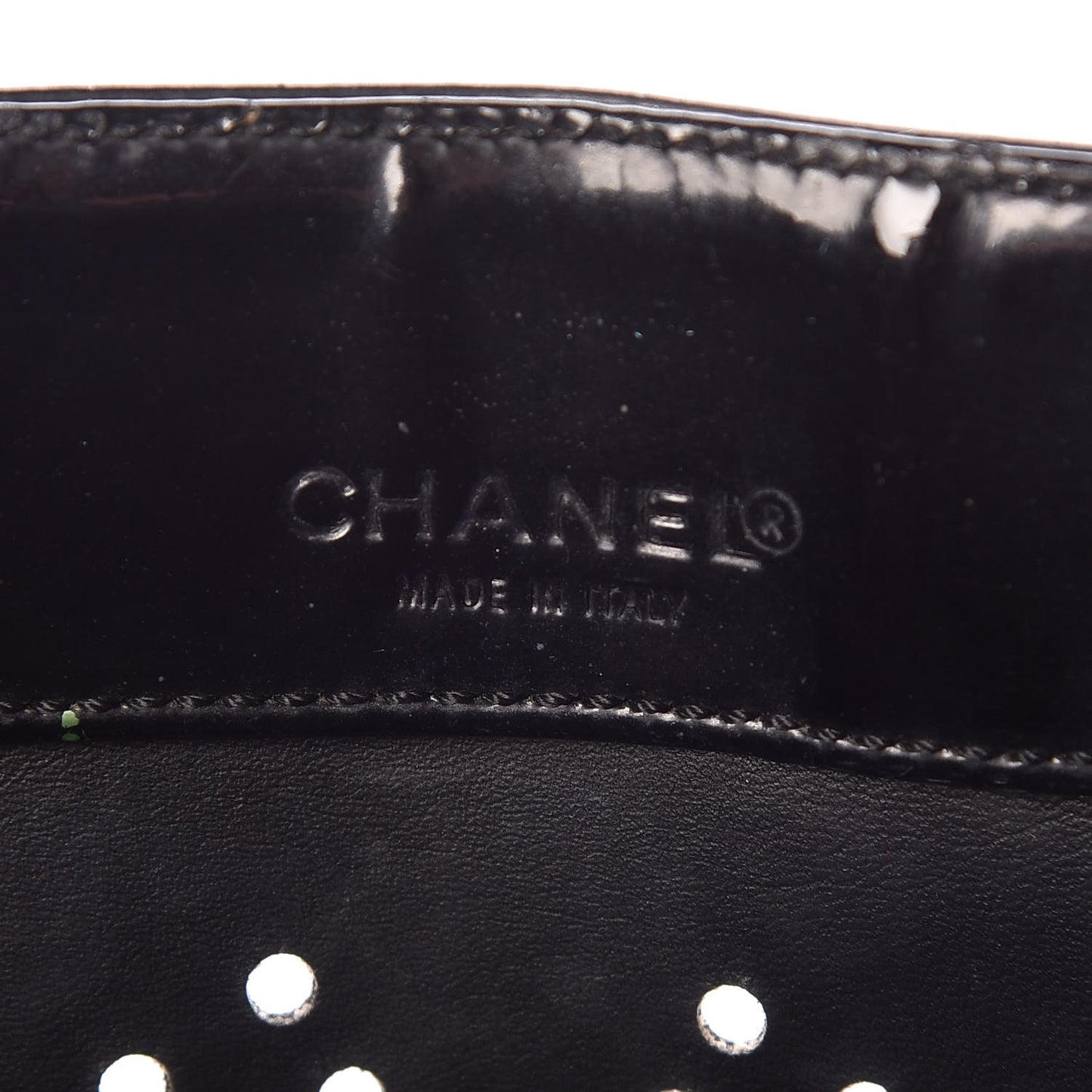 Patent Perforated CC Tote Black
