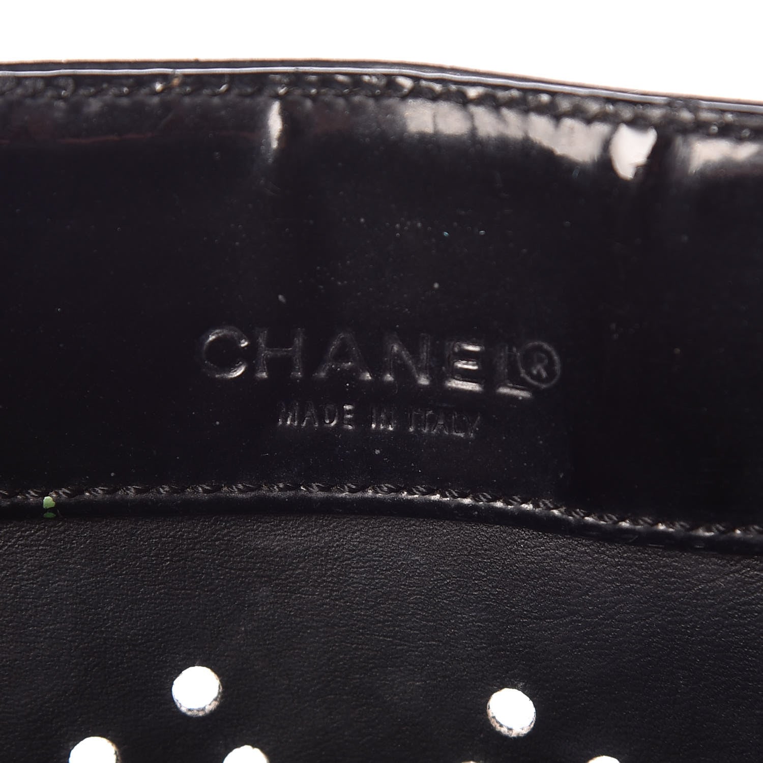 Chanel Patent Perforated CC Tote Black 9 of 16