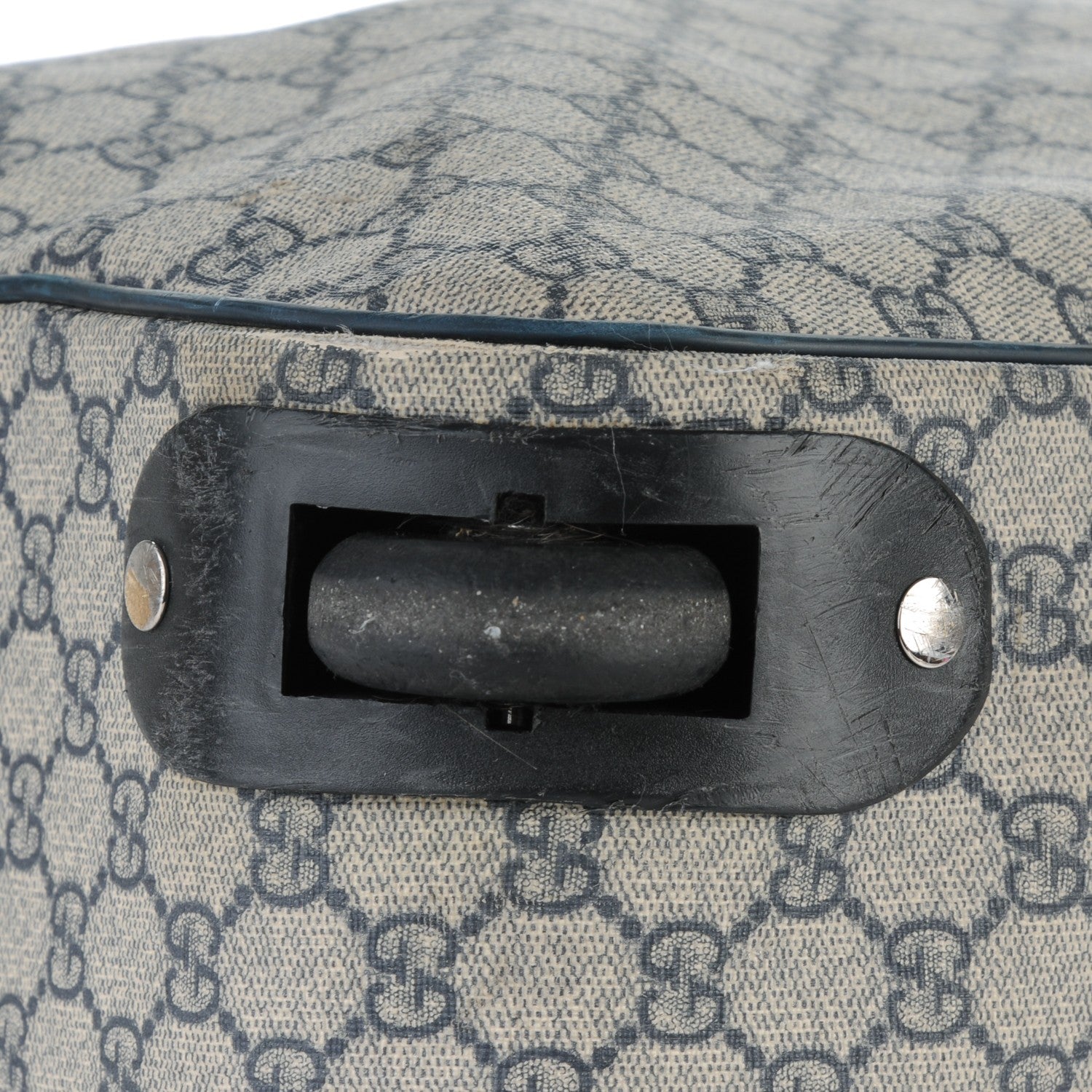 Gucci GG Plus Monogram Large Carry On Duffle Trolley Navy 9 of 12