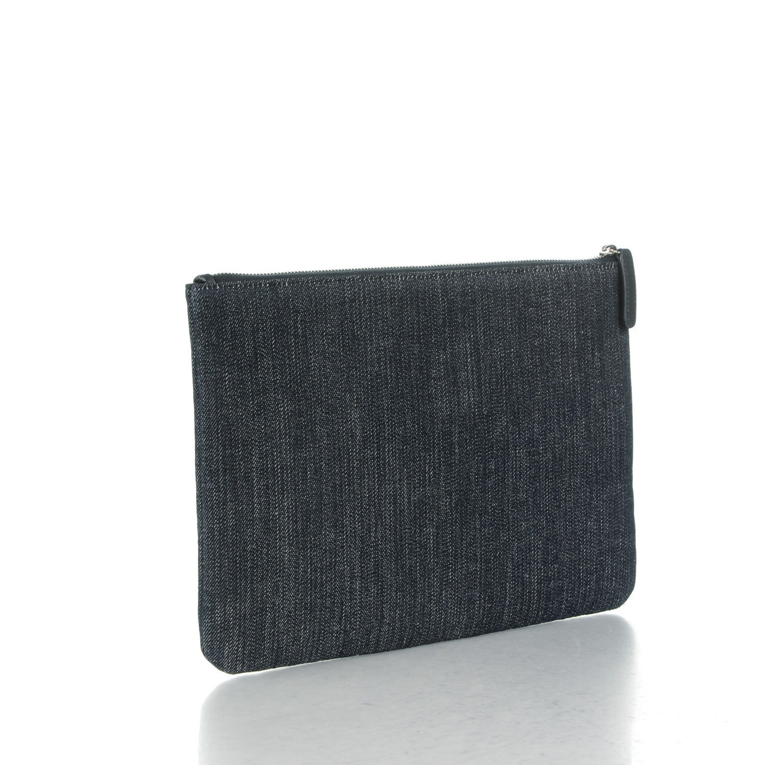 Chanel Denim Large Deauville Pouch Dark Blue 3 of 7