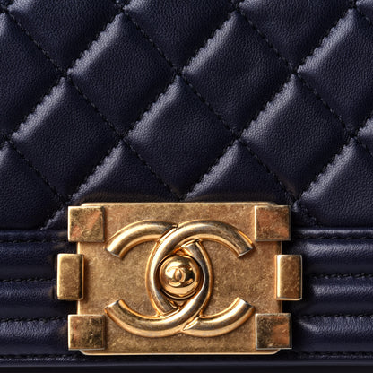 Chanel Lambskin Quilted Medium Boy Flap Navy 4 of 4