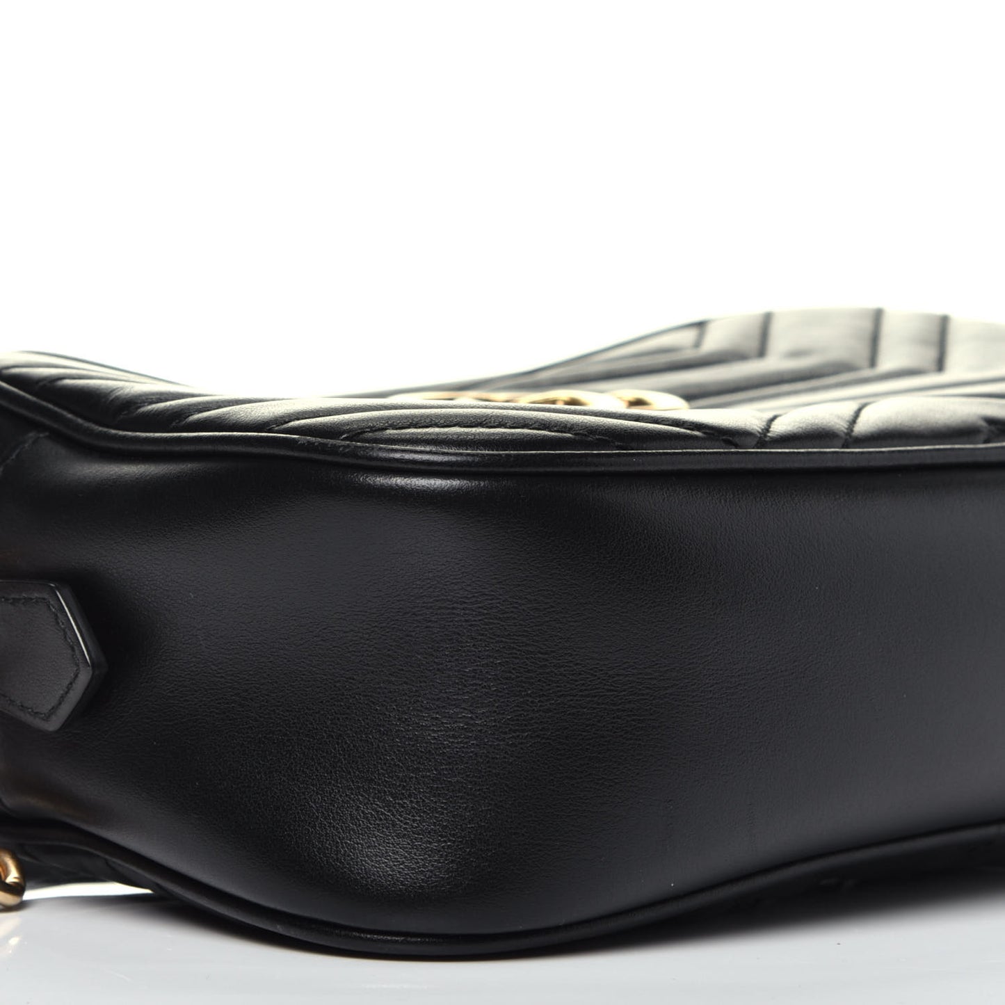 Calfskin Matelasse Small GG Marmont Chain Shoulder Bag Black