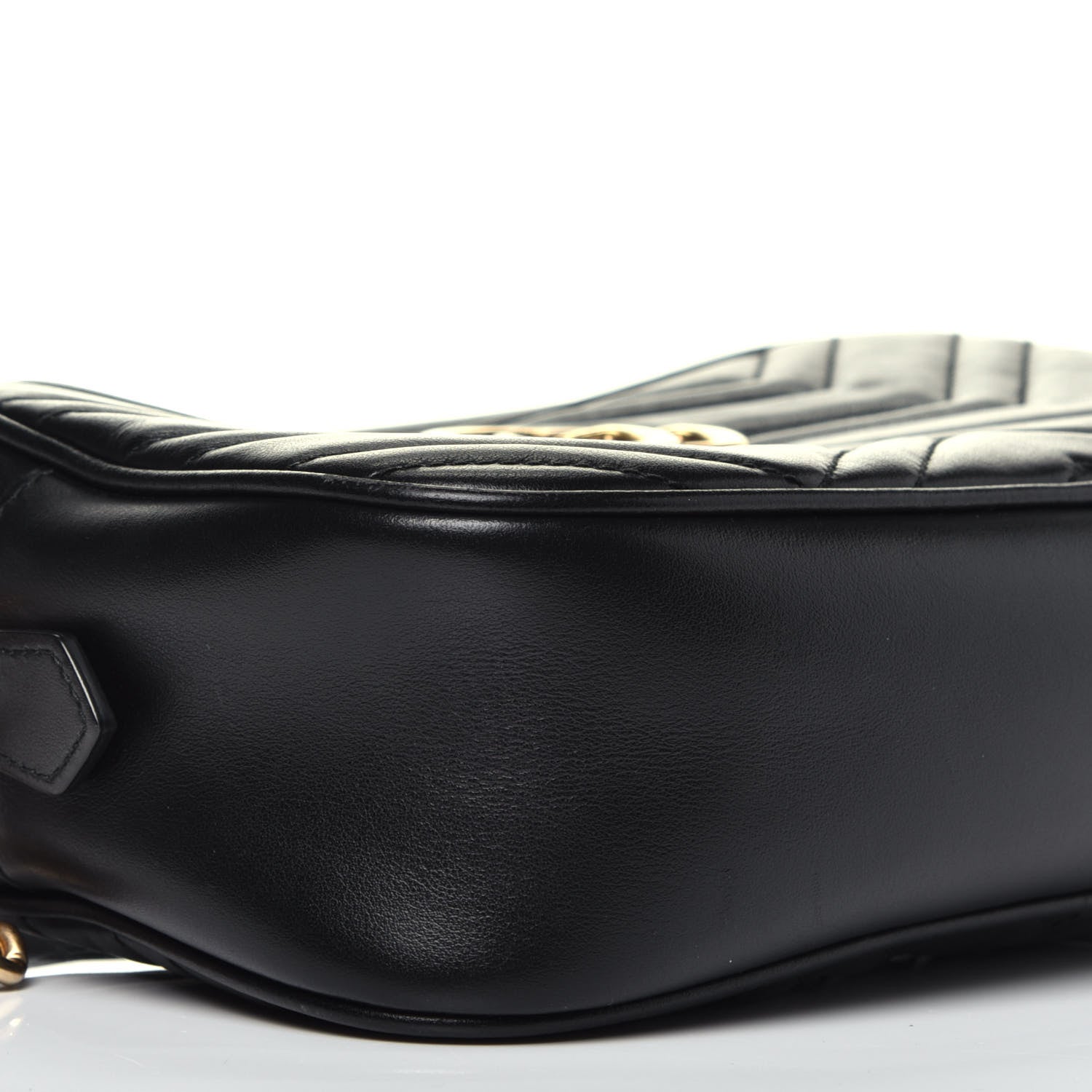 Gucci Calfskin Matelasse Small GG Marmont Chain Shoulder Bag Black 8 of 9