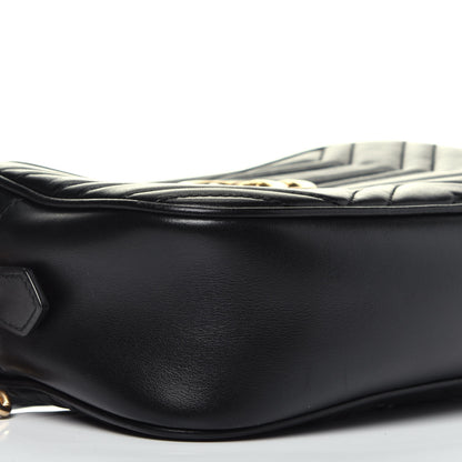 Gucci Calfskin Matelasse Small GG Marmont Chain Shoulder Bag Black 8 of 9