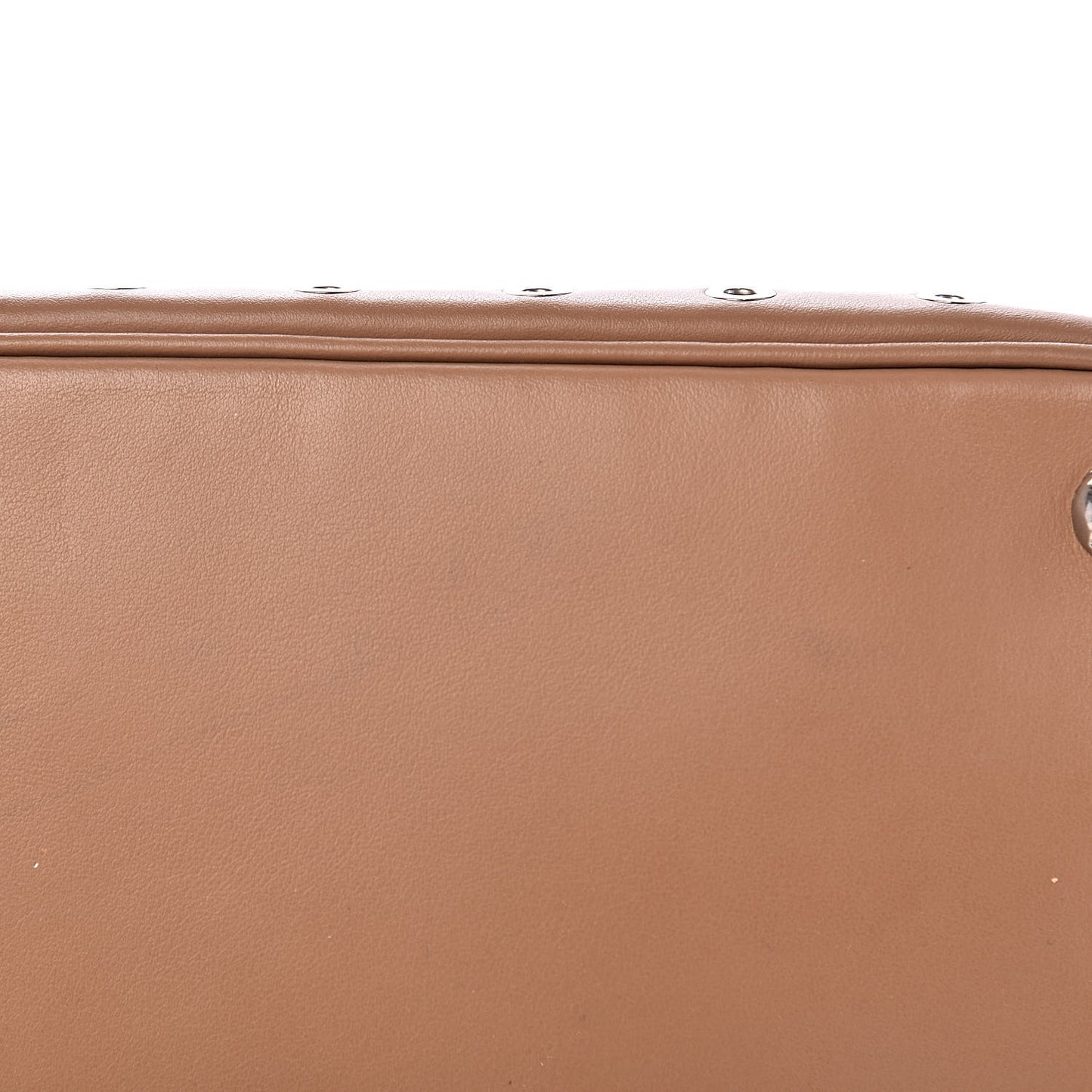 City Calf Grommet Medium Double Zip Tote Caramel