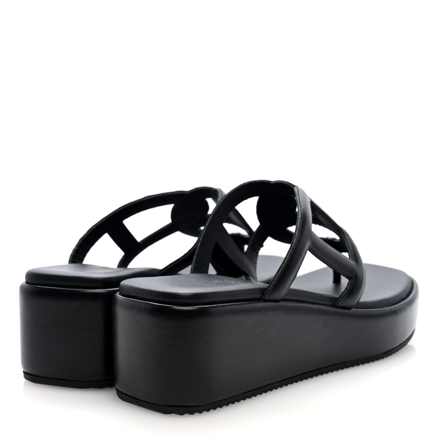 Hermes Nappa Gipsy Sandals 38 Black 5 of 9