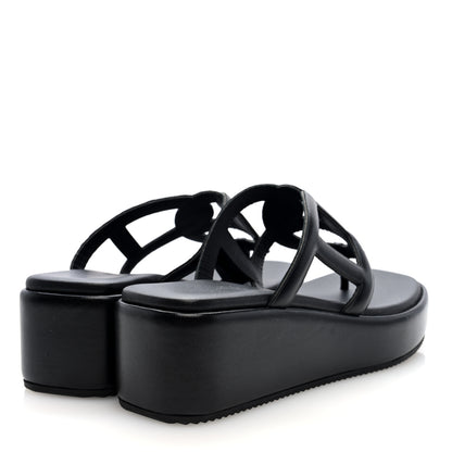 Hermes Nappa Gipsy Sandals 38 Black 5 of 9