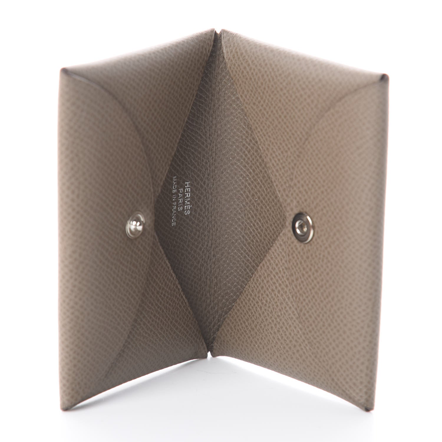 Hermes Epsom Calvi Card Case Etoupe 3 of 4