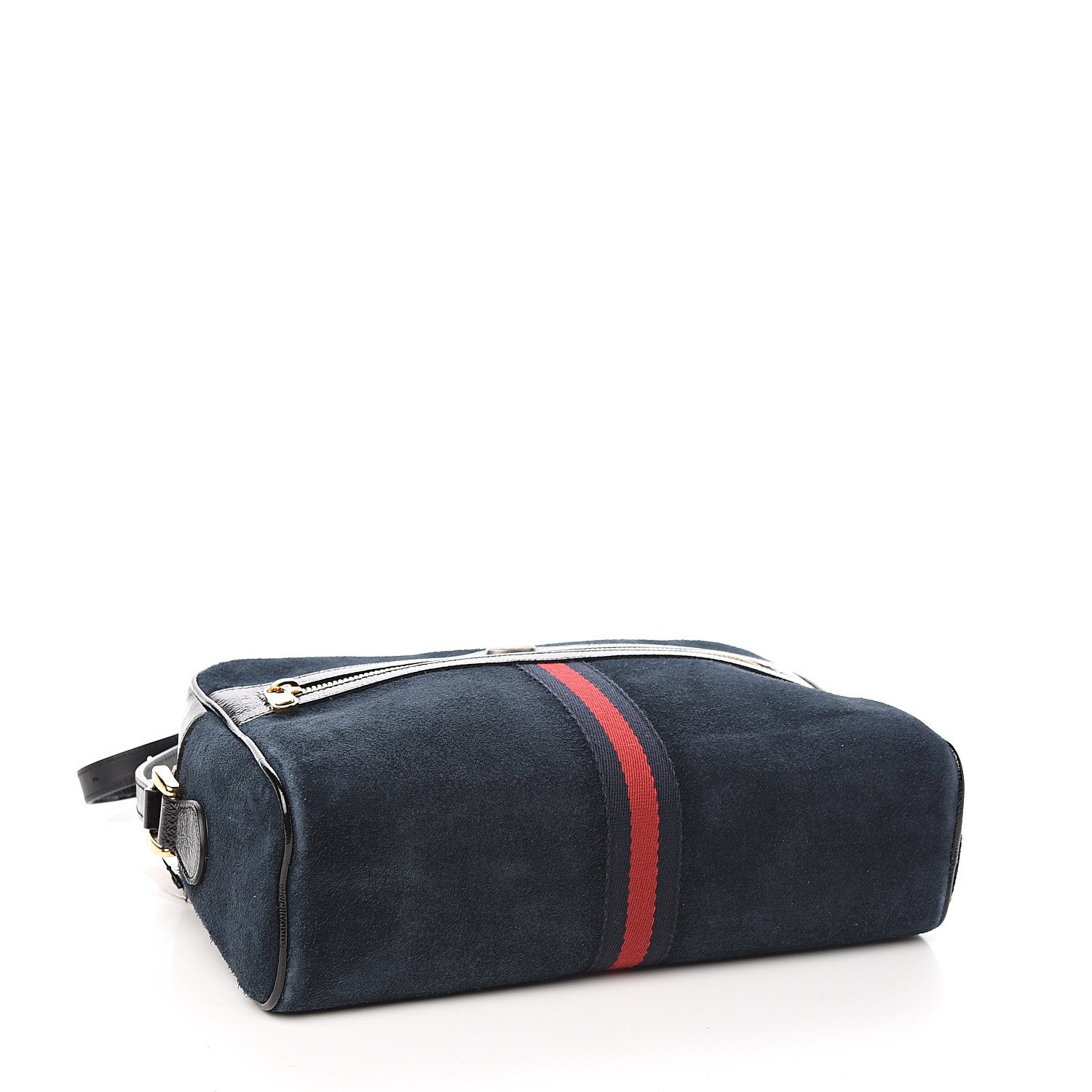 Gucci Suede Patent Web Small Ophidia Shoulder Bag Blue Black 3 of 9