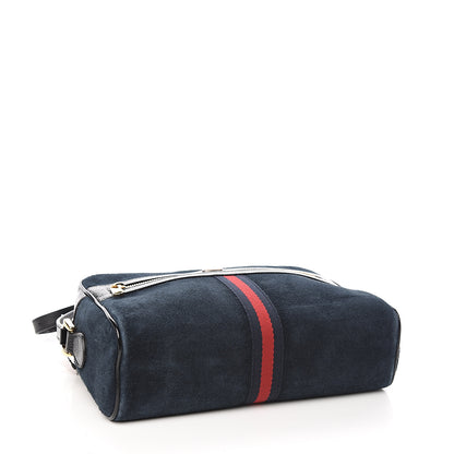 Gucci Suede Patent Web Small Ophidia Shoulder Bag Blue Black 3 of 9
