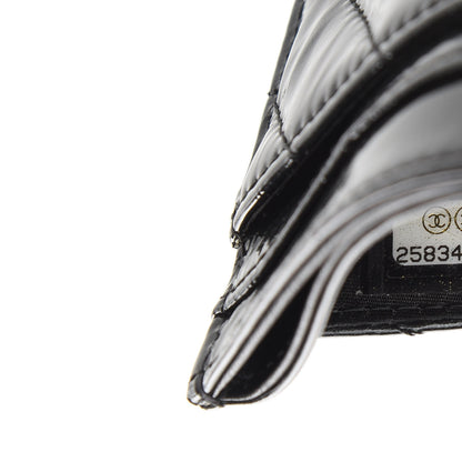 Chanel Patent Chevron Quilted Card Holder Black 7 of 7
