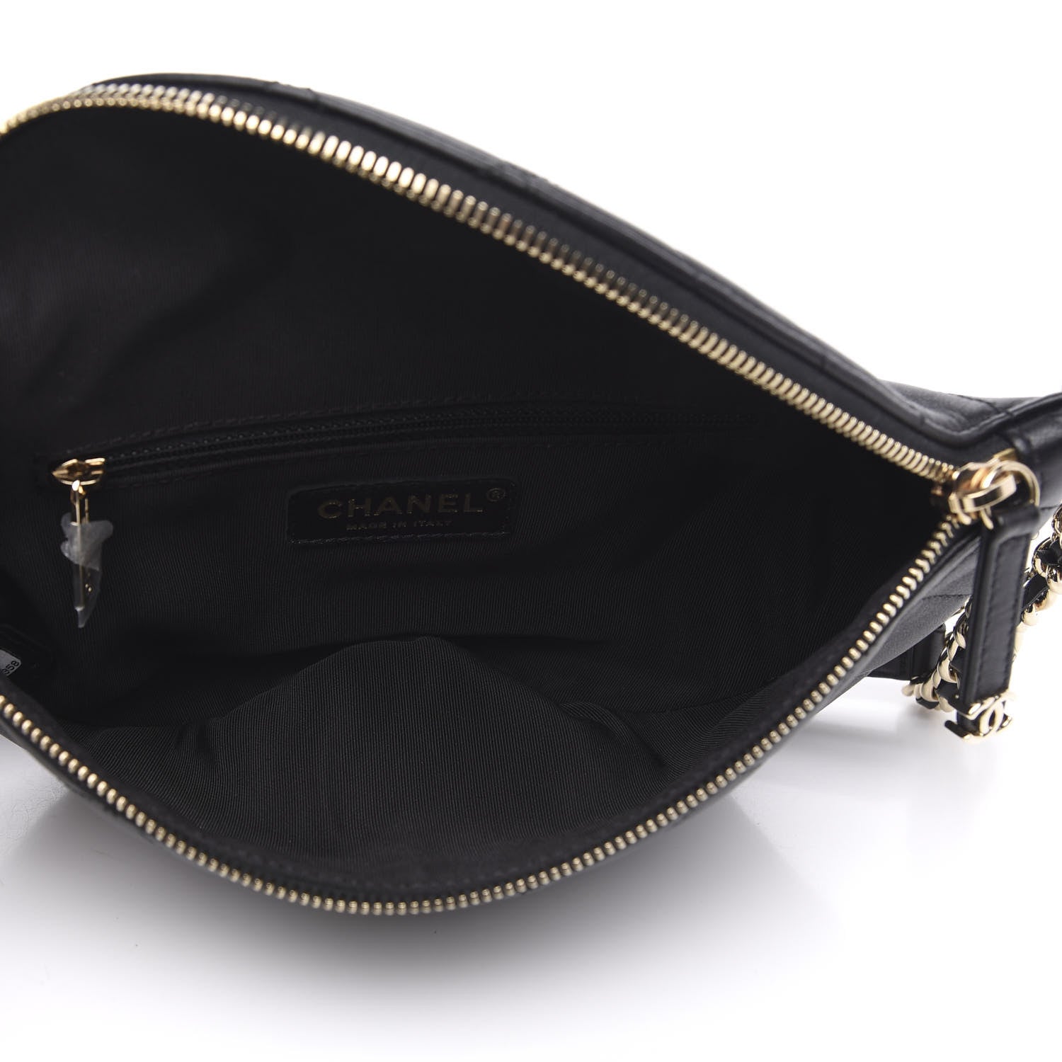 Chanel Lambskin Quilted Studded Waist Bag Fanny Pack Black 5 of 10