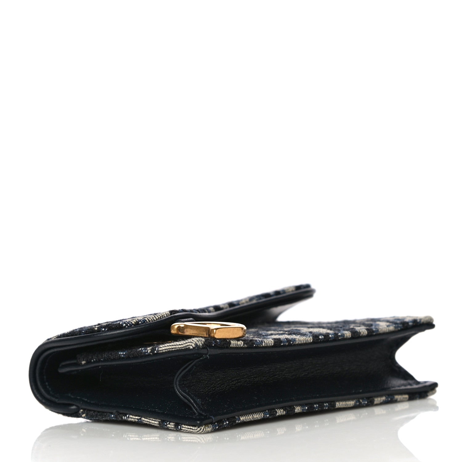 Christian Dior Oblique Saddle Card Holder Blue 4 of 12