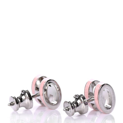 Hermes Palladium Lacquered Mini Pop H Earrings Rose Dragee 3 of 4