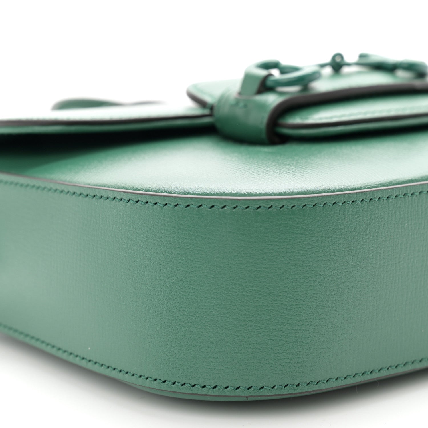 Gucci Azalea Calfskin Web Monochrome Horsebit 1955 Shoulder Bag Emerald 10 of 11