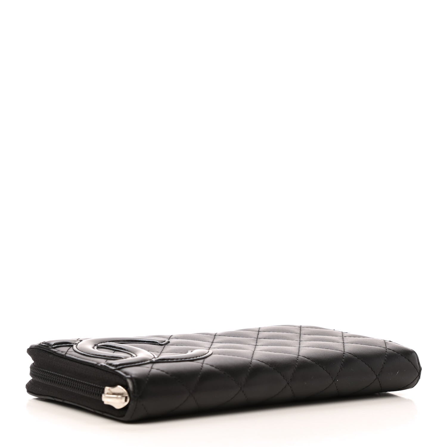 Chanel Calfskin Quilted Cambon Large Gusset Zip Around Wallet Black 4 of 9