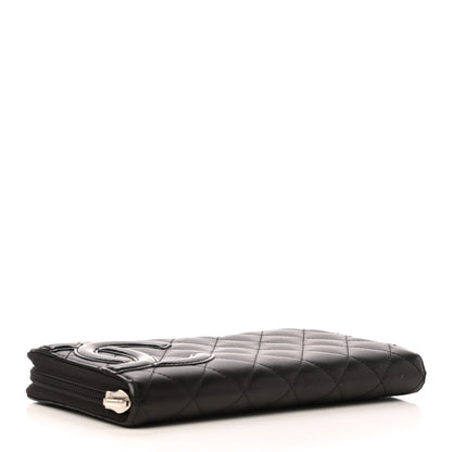 Chanel Calfskin Quilted Cambon Large Gusset Zip Around Wallet Black 4 of 9