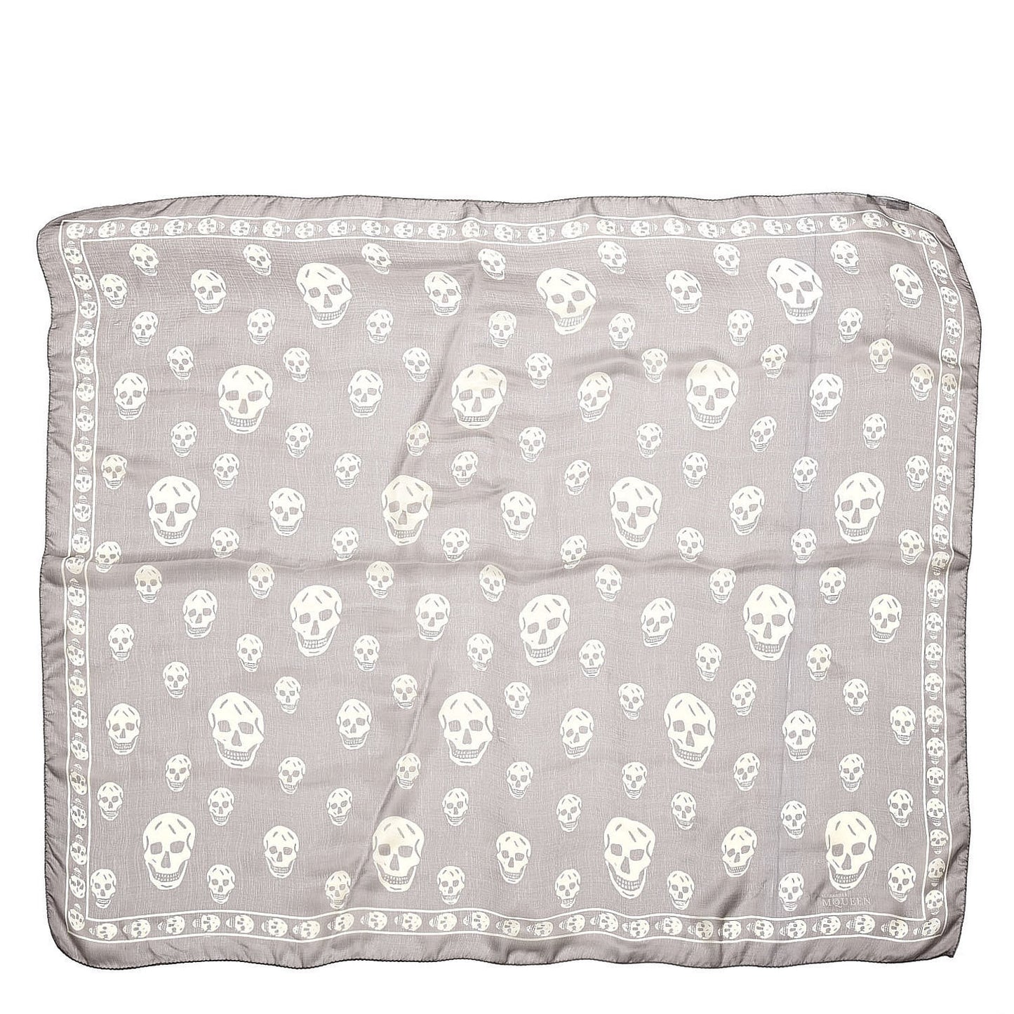 Silk Chiffon Skull Scarf Brown
