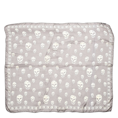 Alexander McQueen Silk Chiffon Skull Scarf Brown 1 of 6