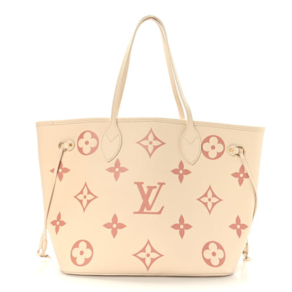 Louis Vuitton Empreinte Monogram Giant Neverfull MM Creme Rose Trianon 3 of 9
