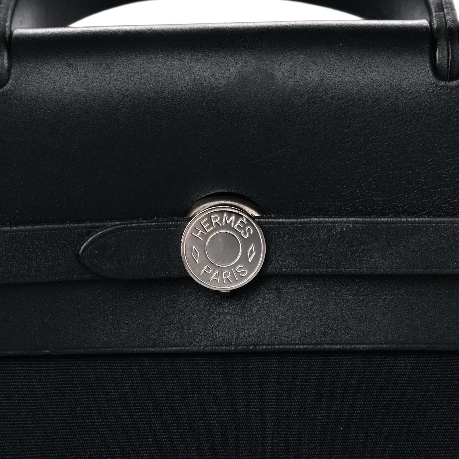 Hermes Toile Vache Calfskin Herbag 30 PM Backpack Black 9 of 13