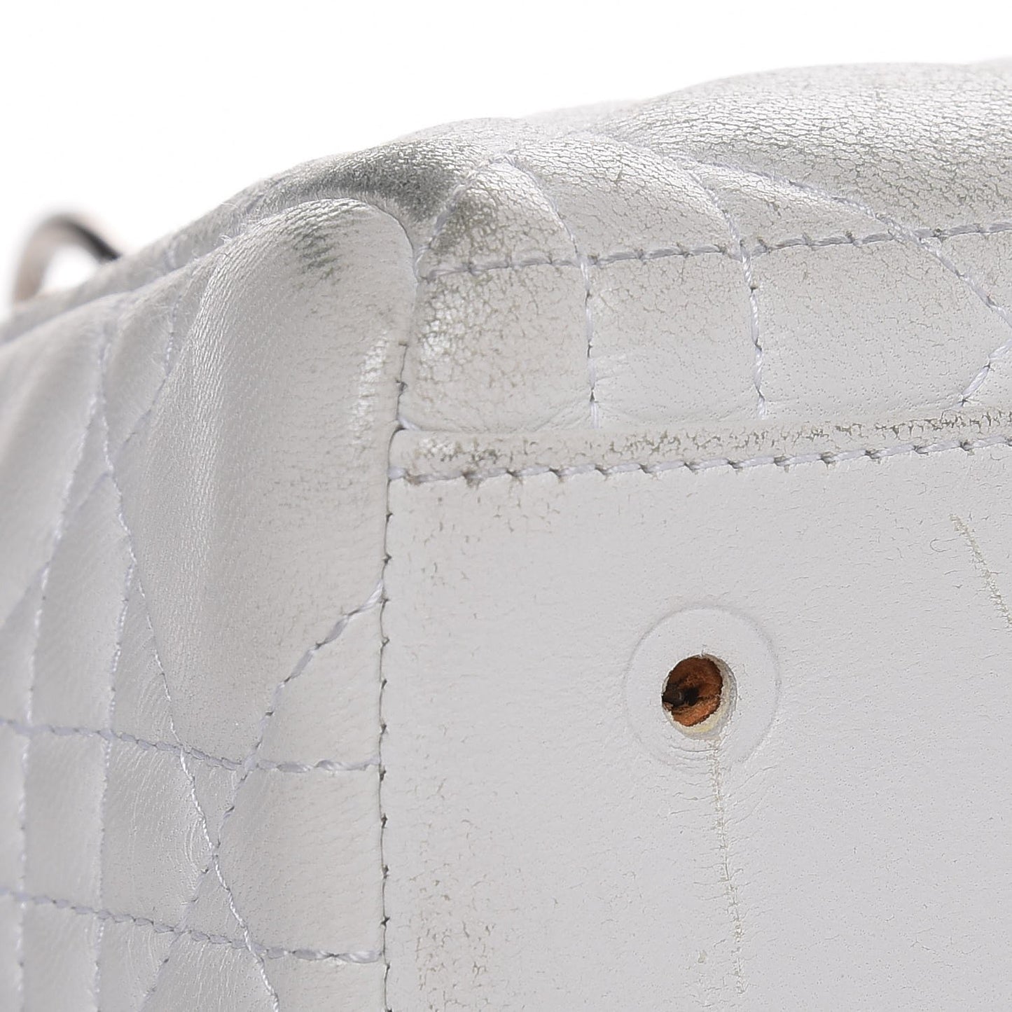 Lambskin Cannage Medium Lady Dior White