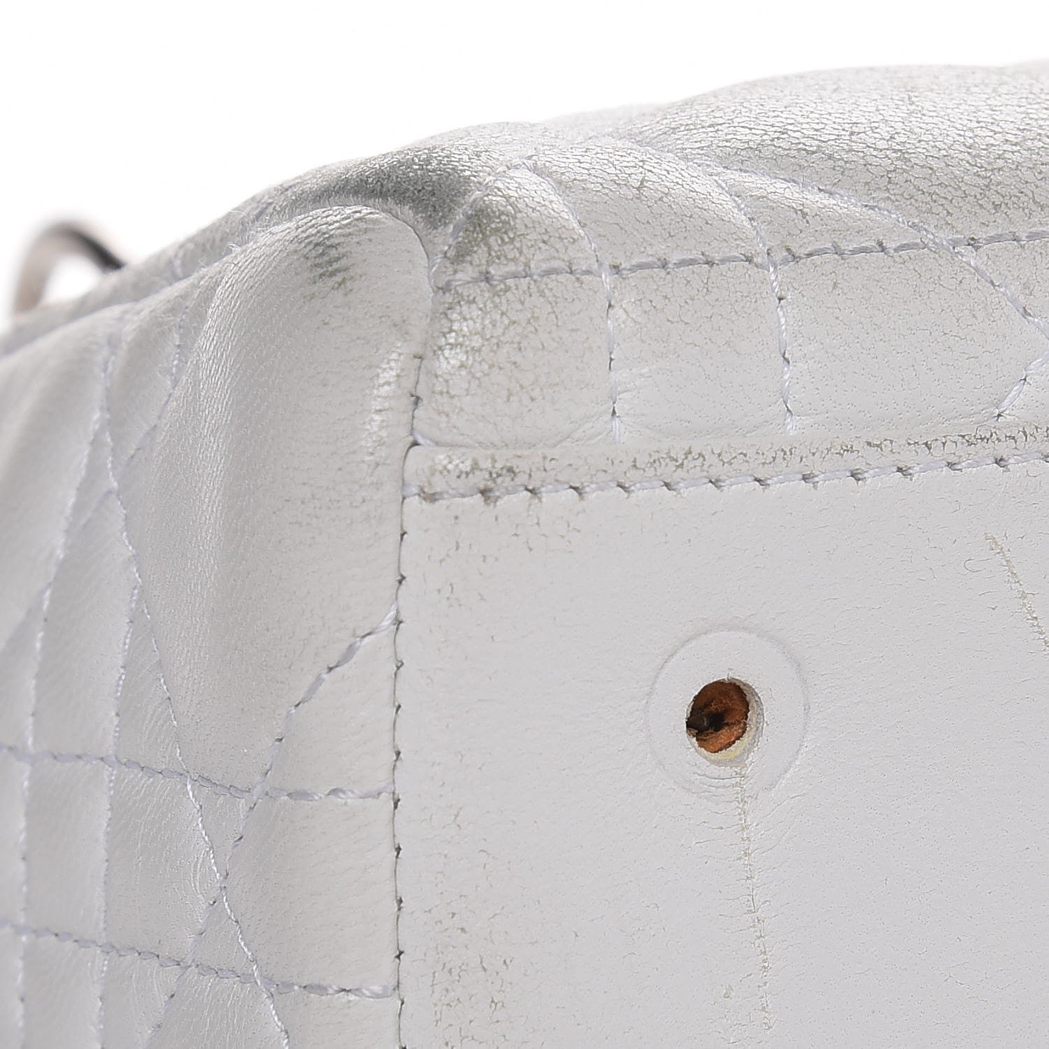 Christian Dior Lambskin Cannage Medium Lady Dior White 9 of 15