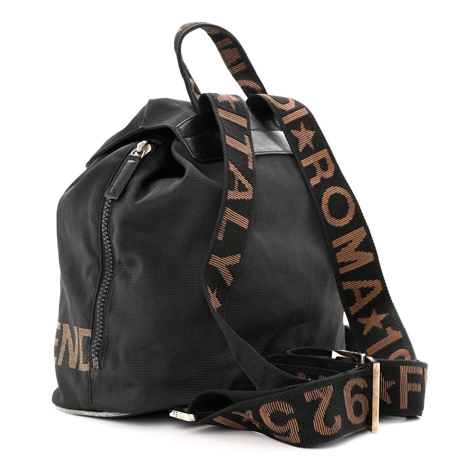 Fendi Nylon 1925 Drawstring Backpack Black 4 of 13