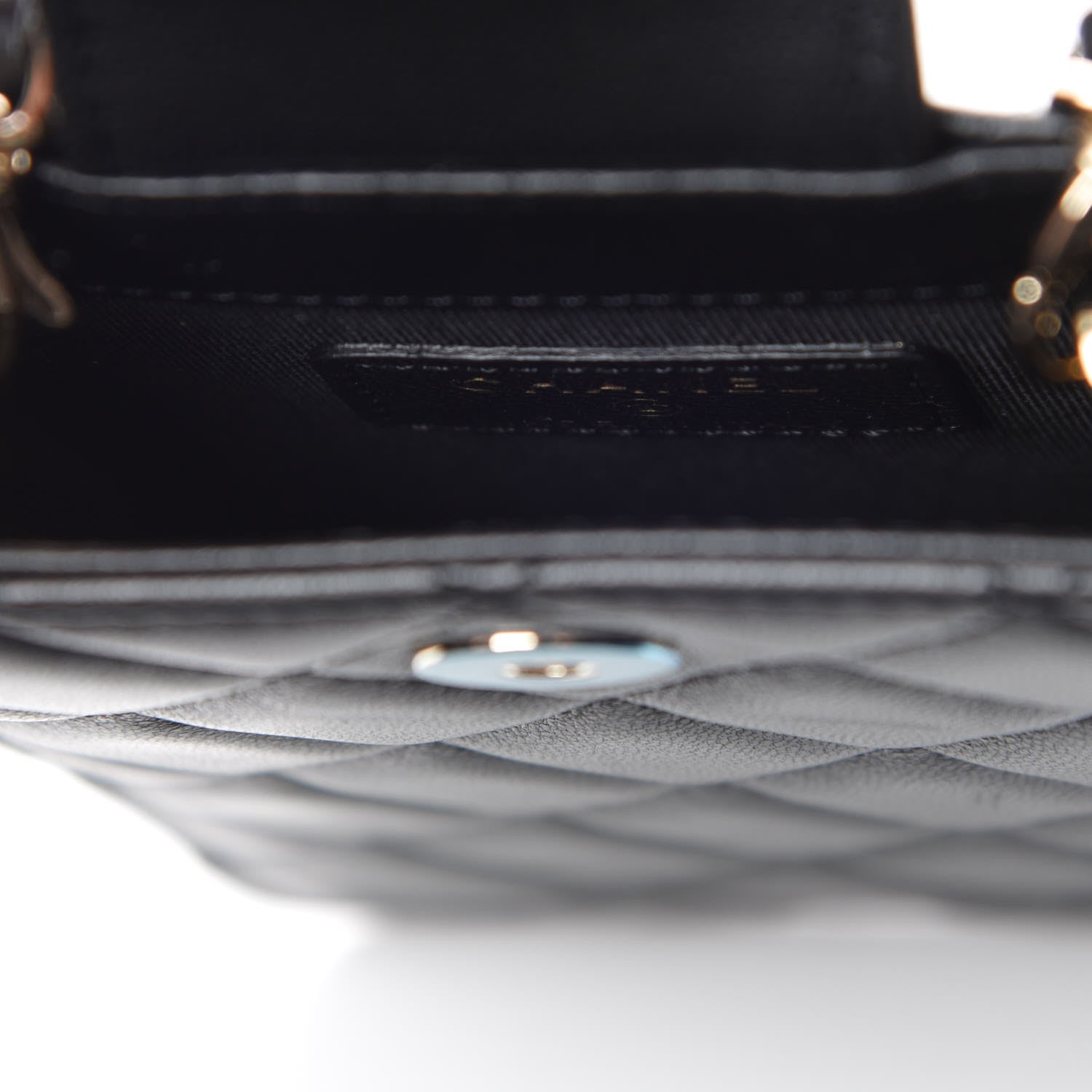 Chanel Lambskin Quilted CC Phone Holder Black 10 of 12
