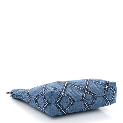 Chanel Denim Quilted Stitched Small Chanel 22 Blue 5 of 11