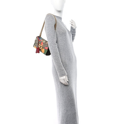 Gucci GG Supreme Monogram Tian Small Padlock Shoulder Bag Beige Multicolor New Acero 2 of 12