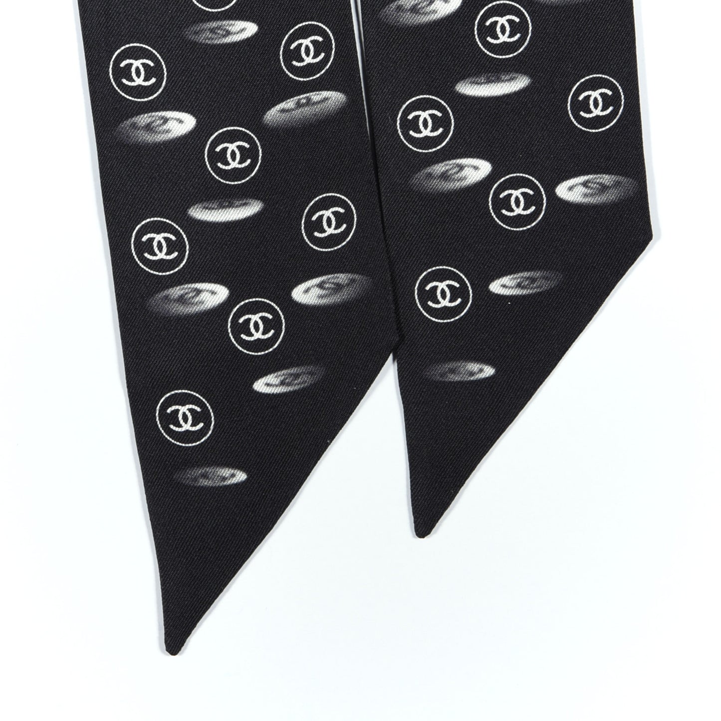 Silk CC Slim Bandeau Scarf Black