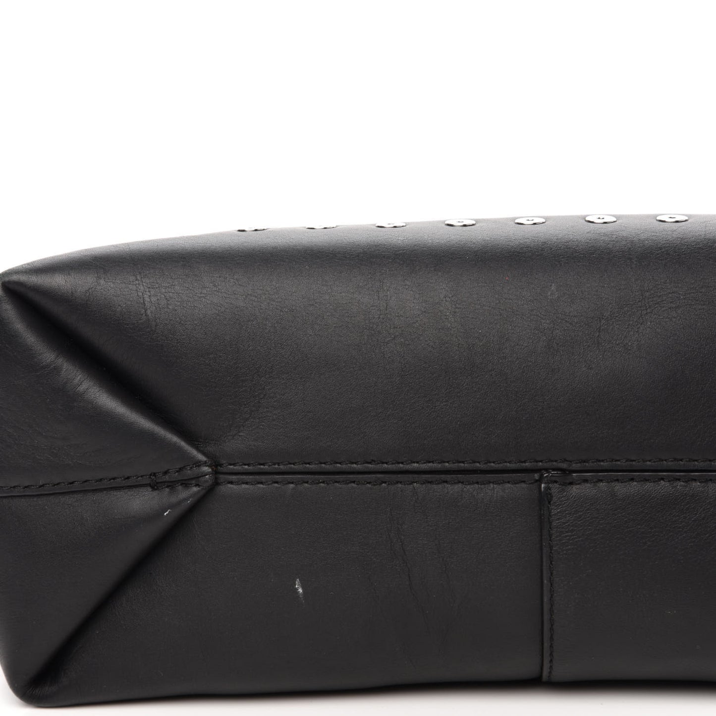 Lambskin Eyelets Marion Tote Black Silver Hardware