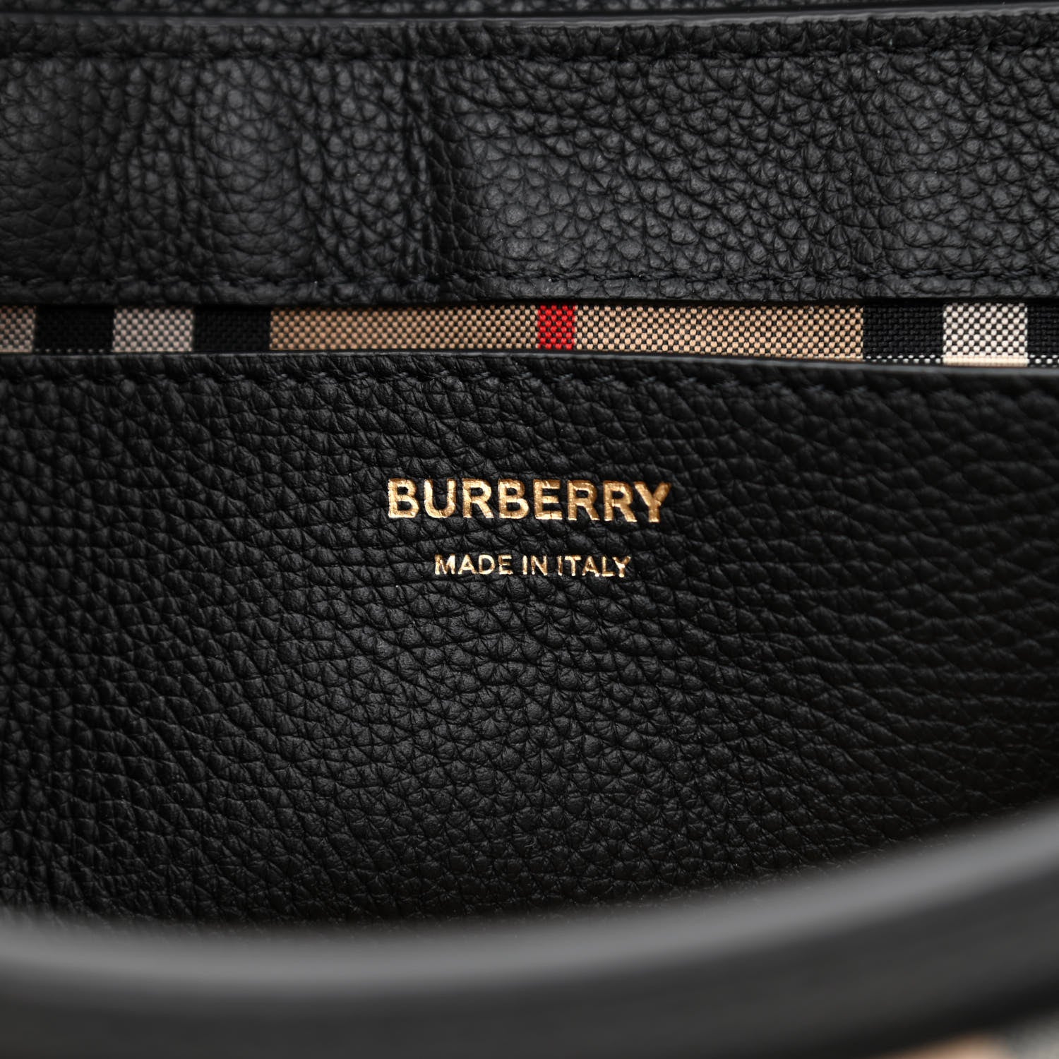 Burberry Grainy Calfskin Vintage Check Note Crossbody Bag Black 6 of 7