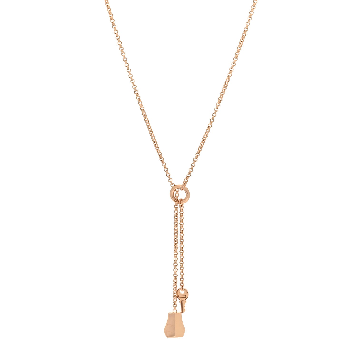 Hermes 18K Rose Gold PM Kelly Clochette Necklace 2 of 12
