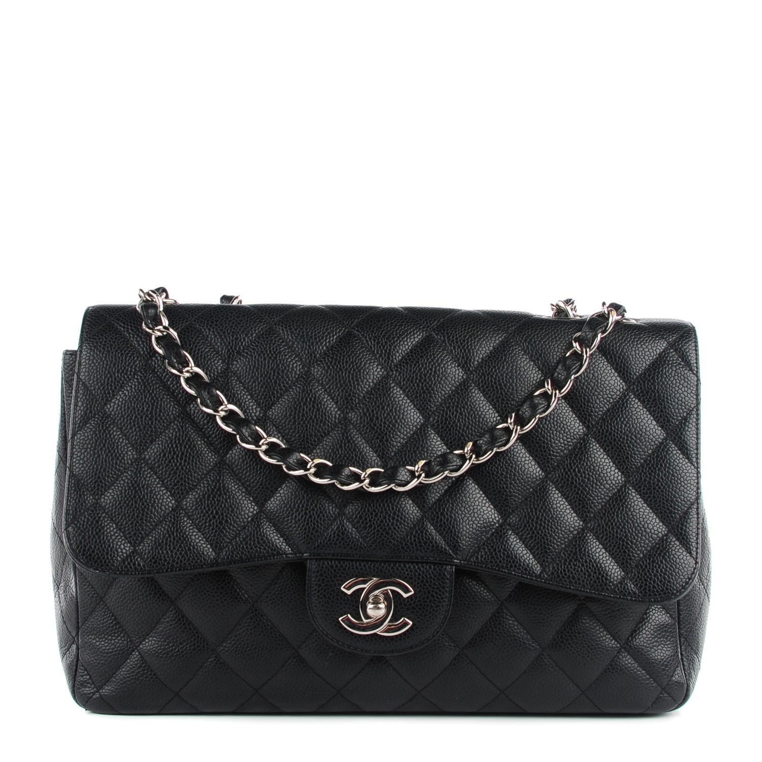 Chanel Caviar Quilted Jumbo Single Flap Black 1 of 8