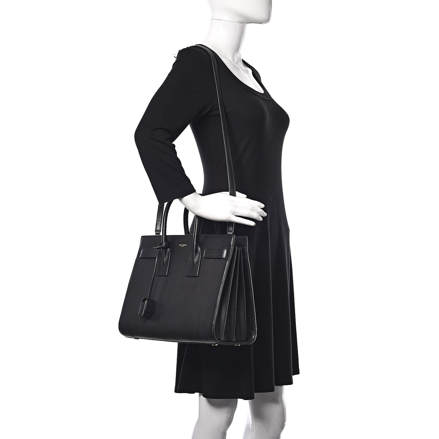 Calfskin Small Sac De Jour Black